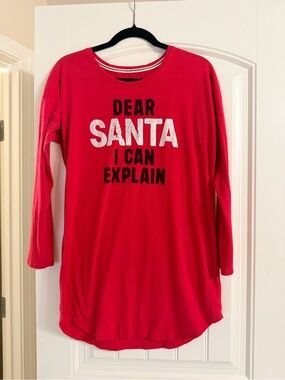 Victoria's Secret Red 'Dear Santa I Can Explain' Long Sleeve Pajama